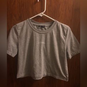Gray Zara Crop T-shirt